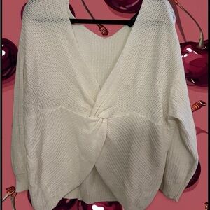 Chic Cream V-Neck Sweater